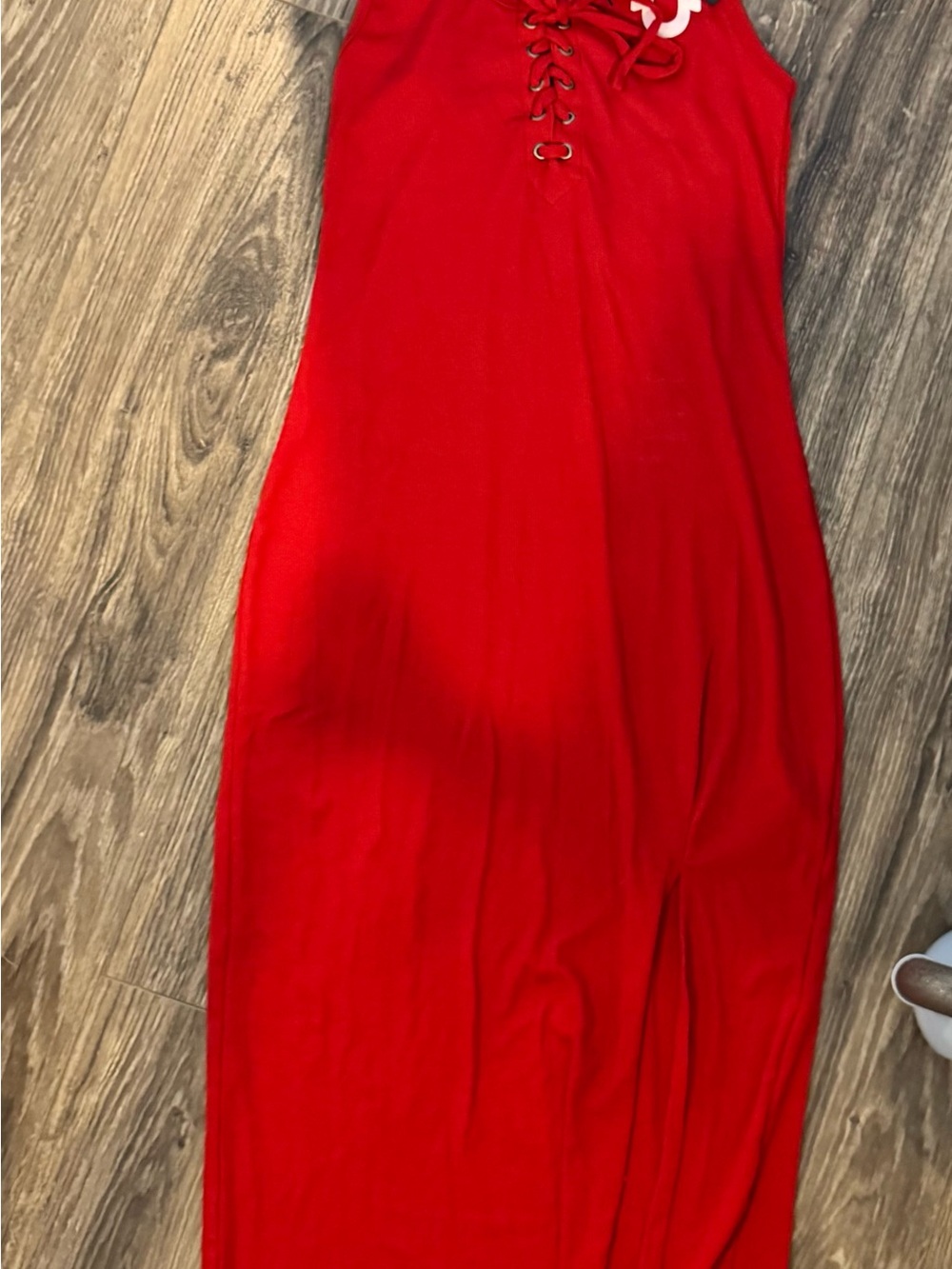 Red Lace-Up Maxi Dress - true religion size medium paid $129 new tag with